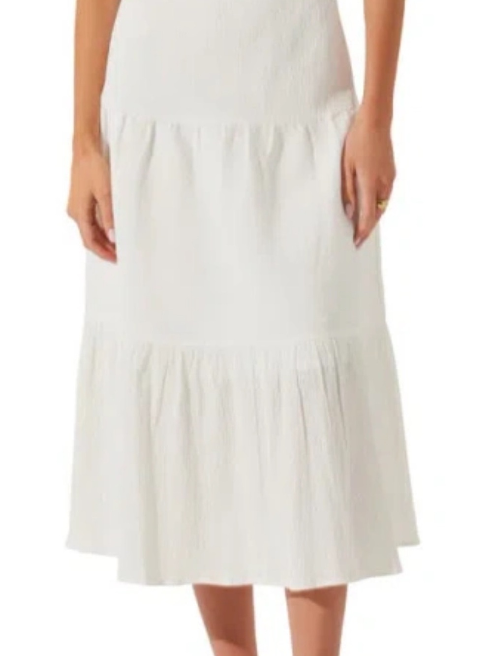 Astr White Tiered Midi Jenika Skirt